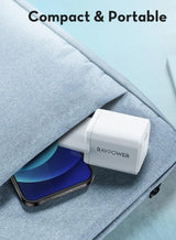 RAVPower RP-PC1037 PD 20W wall charger White UK Version with 3 AC plug white