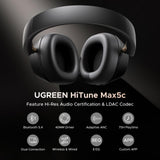 UGREEN HiTune Max5c Hybrid Active Noise-Cancelling 35dB Headphones Black