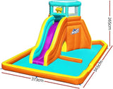 BESTWAY 5.65M X 3.73M X 2.65M TIDAL TOWER MEGA WATER PARK (Contents:1 slide, 1 blower(stakes included), 1 repair kit (multiple assorted patches), 1 storage bag,13 bouncer stakes, 1 waters spraying hose,) Age 5+ / 53385