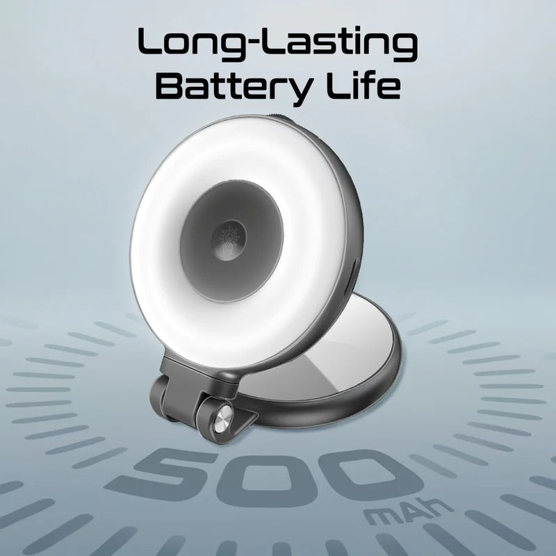 Promate 360° Rotatable Ultra-Slim MagSafe Compatible Rechargeable LED Ring Light - Black