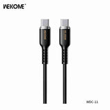 WEKOME WDC-11 Tint II Series Real Silicone 100W Data Cable Type-C to Type-C - Black