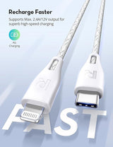 RAVPower RP-CB1018 Type-C to Lightning Cable 2m Nylon White