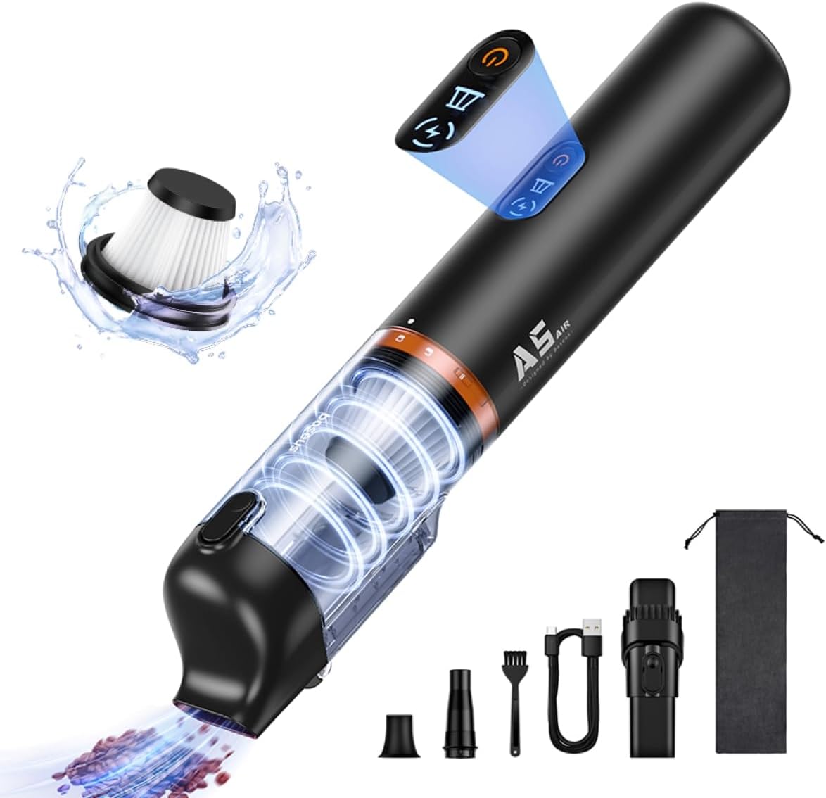 Baseus A5 Car Vacuum Cleaner (16000pa) - Cluster Black