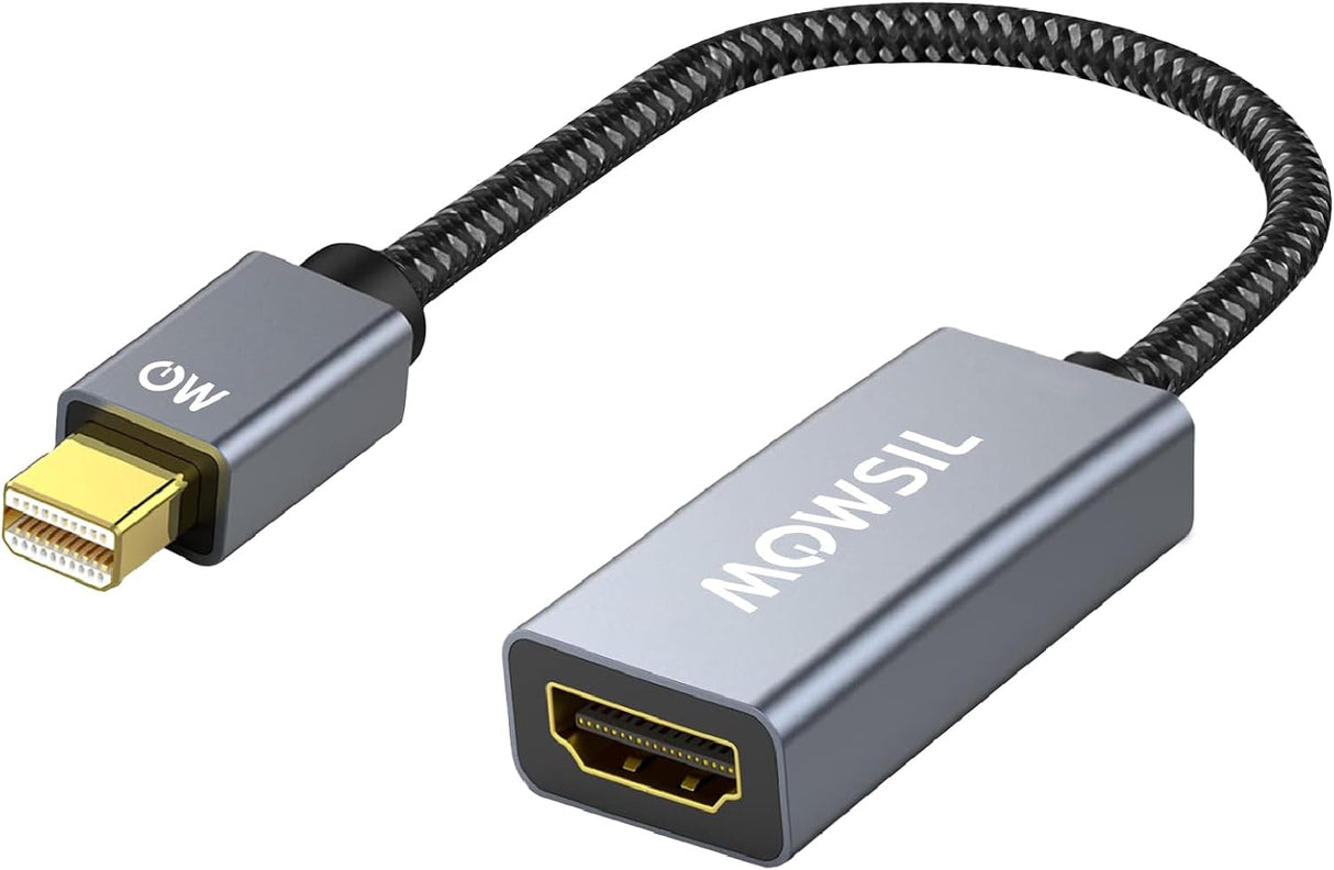 Mowsil Mini DisplayPort to HDMI Adapter – 4K@60Hz, Gold-Plated, Plug & Play for MacBook, PC & TV