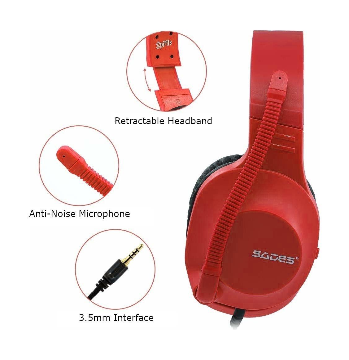 SADES Gaming Headset-Spirits (SA-721) -red (Open Box)