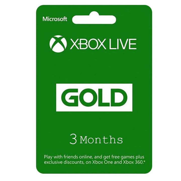 Microsoft Xbox Live Digital Gift Card - 3 Month Gold Membership (Instant SMS Delivery)