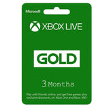 Microsoft Xbox Live Digital Gift Card - 3 Month Gold Membership (Instant SMS Delivery)