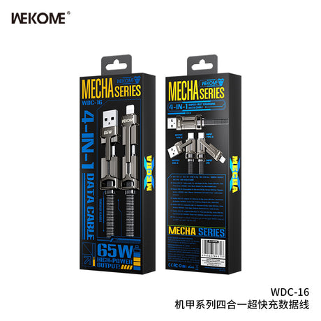 WEKOME WDC-16 Charging Cable 4 in 1 - Black