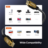 كابل موسيل إتش دي إم آي ٢٫١ بدقة ٨ كيه – يدعم دقة ٨ كيه بتردد ٦٠ هرتز و٤ كيه بتردد ١٢٠ هرتز، نطاق ترددي ٤٨ جيجابت في الثانية، نطاق ديناميكي عالٍ ديناميكي، ومعتمد رسميًا من إتش دي إم آي