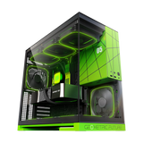 Geometric Future Model 5 Mid Tower Glass Case with 5 Fans  - Black & Green