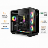 Custom Gaming Pc Intel Core i5-14400F, RTX 5060 8GB, (1*16)16GB RAM DDR5 6000MHz, 1TB SSD, Windows 11 Pro