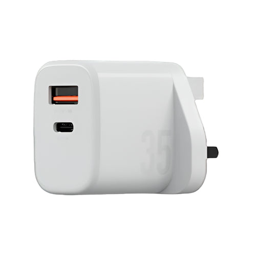 BAZIC GOPORT VELOX BUNDLE, 1C1A CHARGER 35W(UK) WITH WEAVE CABLE - VANILLA