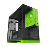 Geometric Future Model 5 Mid Tower Glass Case with 5 Fans  - Black & Green