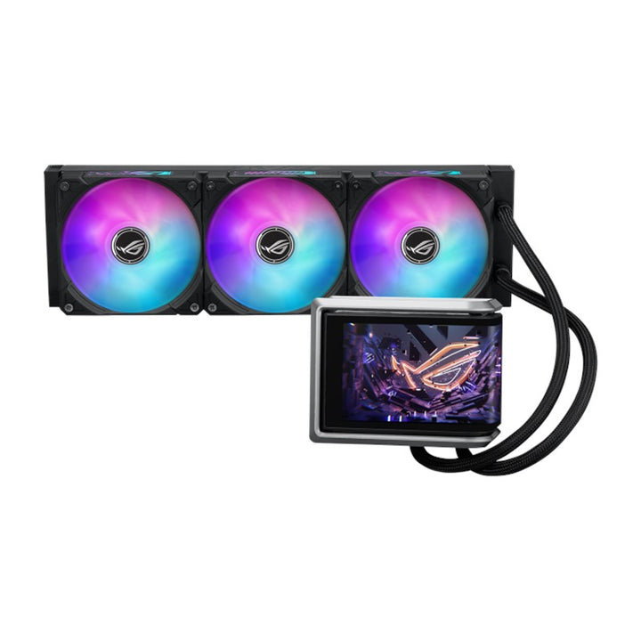 Asus ROG RYUO IV 360 ARGB CPU Liquid Cooler with 6.67" Curved 2K AMOLED Display - Black