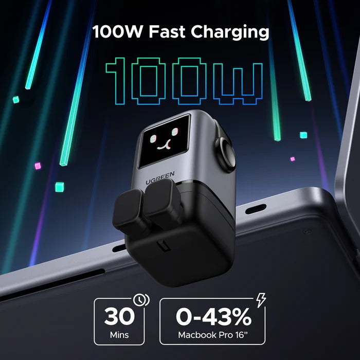 شاحن UGREEN Uno بقوة 100 واط و4 منافذ – GaN – بريطاني