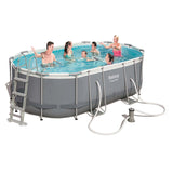 BESTWAY 4.88M X 3.05M X 1.07M OVAL POOL SET (Contents:One Pool, Filter Pump(220-240V), Ladder, Cover, ChemConnect Dispenser,Compatible with Cartridge 58094(II)220-240V)  56448 (Installation Not Included)