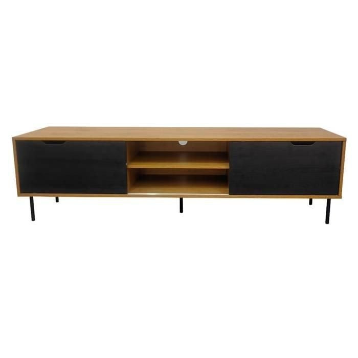 Wansa TV Table, Up To 75 Inch, 65kg Loading Capacity, KS0224, Brown/Black