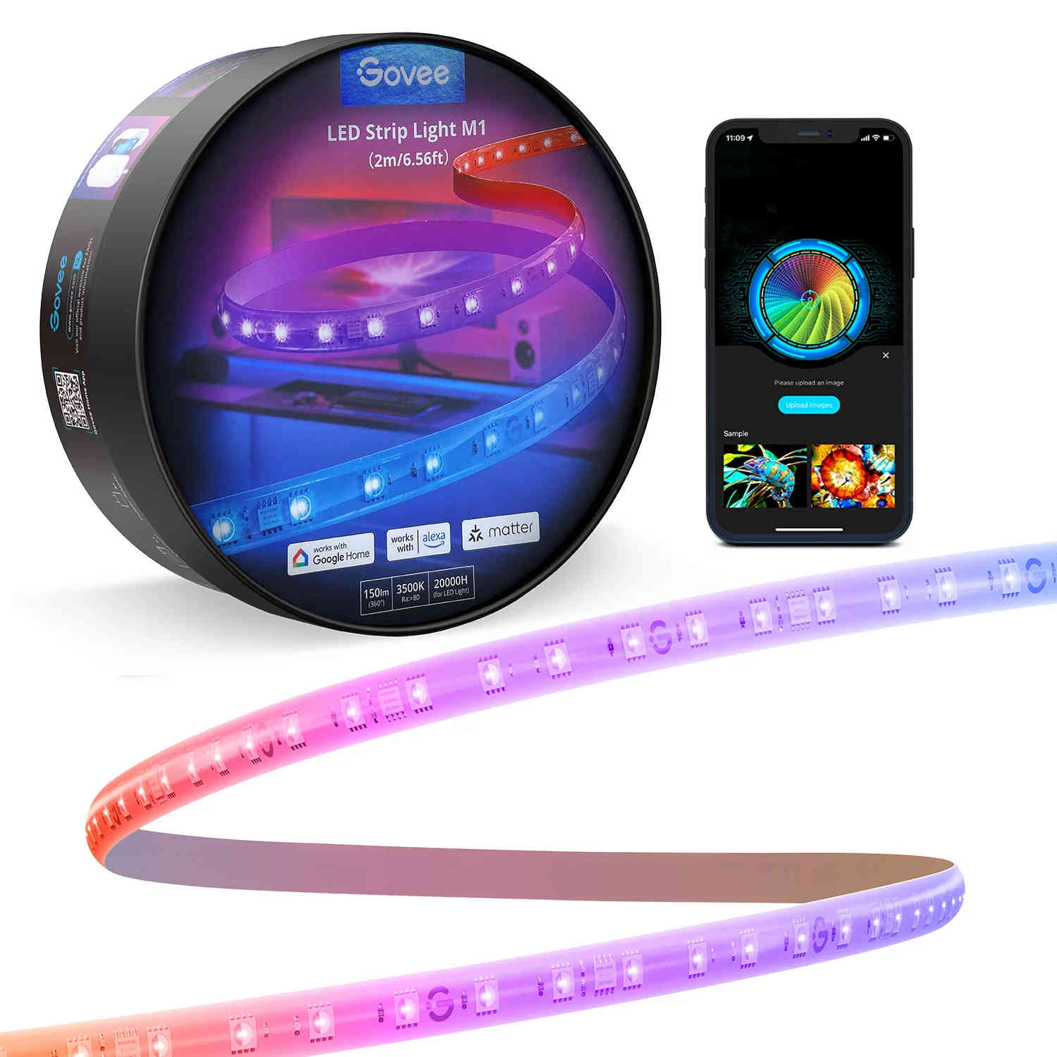 Govee M1 RGBIC LED Strip Lights 2m support Matter cuttable and extensive - H61E0