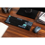 كومبو كيبورد Keychron B33 عربي وماوس BM25 لاسلكي، بتصميم ٨٠٪ TKL – أسود وأخضر