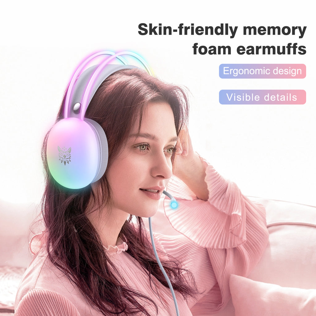 سماعة الألعاب ONIKUMA X25 RGB – أبيض