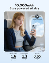 راف باور Air RP-PB1224 باور بانك 10,000 ملي أمبير 20 واط 3 منافذ - أسود