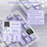 لوحة مفاتيح ميكانيكية ATTACK SHARK X820 Ultra Tri-Mode 75% Gasket - Star White Lavender + Shark Switch