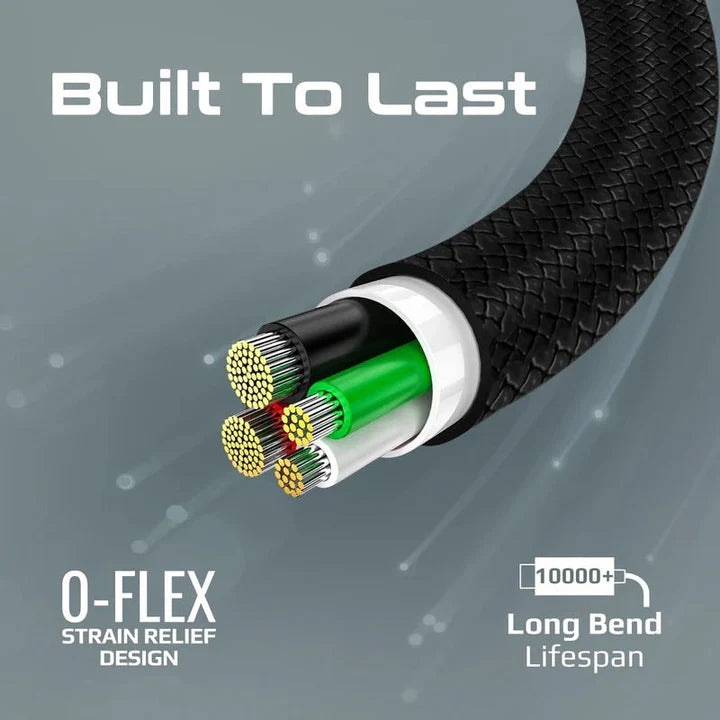 Promate Super-Flexible 60W USB-C to USB-C Cable 2A Standard Charging 3M length - Black