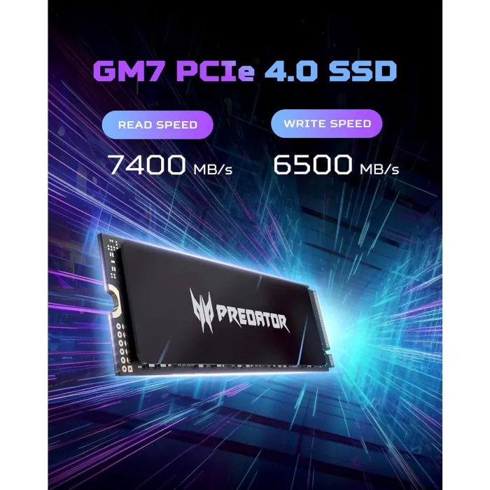 Acer Predator GM7 PcIe Gen4 x4 M.2 Read Speed Up to 7400MB/s SSD - 1TB