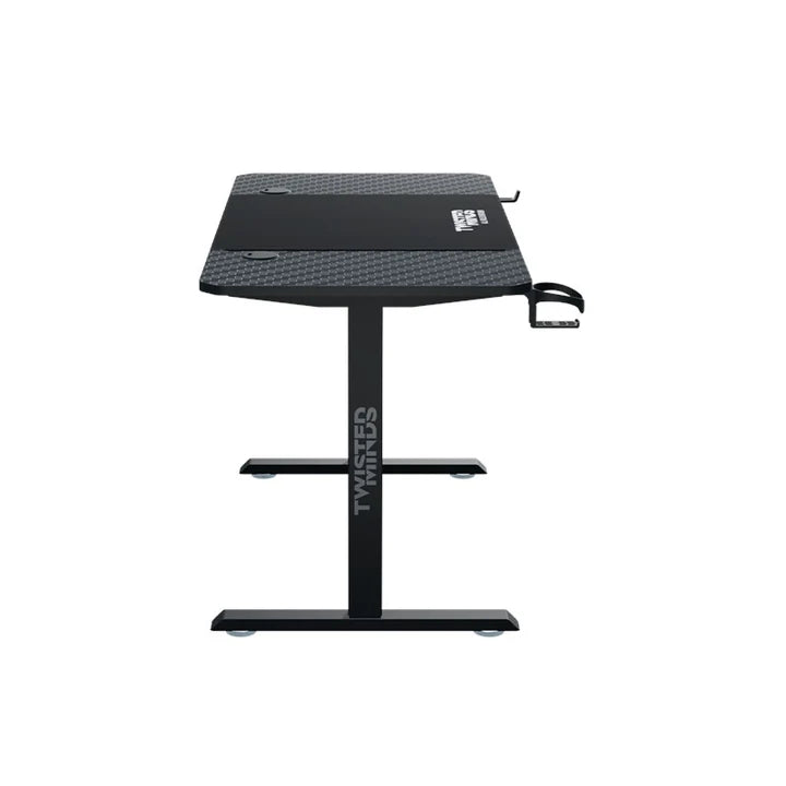 Twisted Minds Paradox Adjustable Gaming Desk, 120x60 cm,with Cup Shelf, Headphone Hook & Mousepad - Black (Installation Not Included)