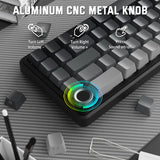 لوحة مفاتيح ميكانيكية لاسلكية ATTACK SHARK X66 60% مع أغطية مفاتيح PBT مطبوعة جانبيًا - Gradient Black Moon Light