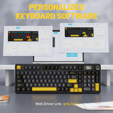 ATTACK SHARK X98PRO 99 Keys Tri-Mode Gaming Keyboard with LED Color Display & Number Pad - Black Star Blueberry switch (Arabic)