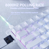 لوحة مفاتيح ATTACK SHARK X68 السلكية 60% HE Rapid Trigger بسرعة 8KHz (مفاتيح مغناطيسية) - White Contours Pattern Shine