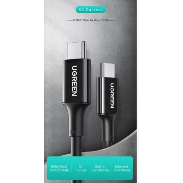UGREEN USB C To USB C Charging Cable 100W 2m Black US300 US300 80372 ugreen-usb-c-to-usb-c-charging-cable-100w-2m-black-us300-us300-80372