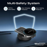 Promate Versatile Ultra-Thin Cradleless 15W MagSafe Compatible Wireless Car Charger  Detachable base  - Black