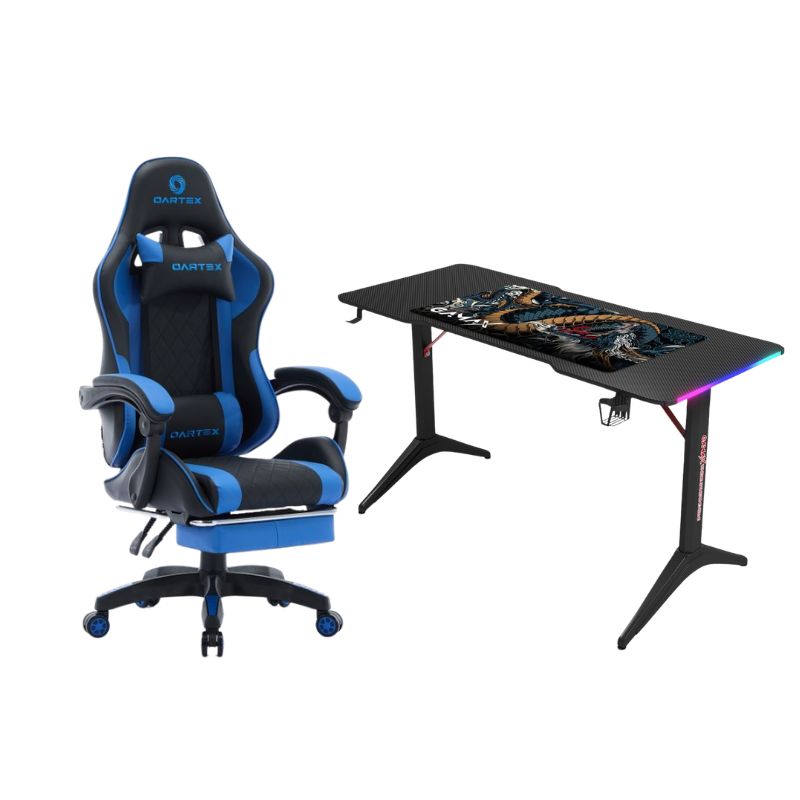Oartex Leather Chair Model LD034 with Gamax D2208 fiber Gaming Table 120*60*74