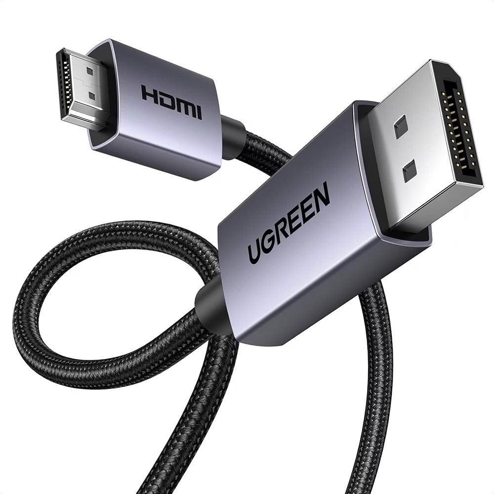 Ugreen Video Cable DisplayPort to HDMI, 4K@30Hz, 10.2 Gbps, Plug&Play, 2m - Grey (DP125 - 35842)