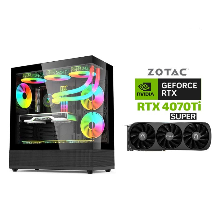 كمبيوتر ألعاب بمعالج RYZAN7-7800 X3D,كرت شاشة RTX 4070 TI SUPER ,رامات 32 جيجا بايت (2*16) DDR5