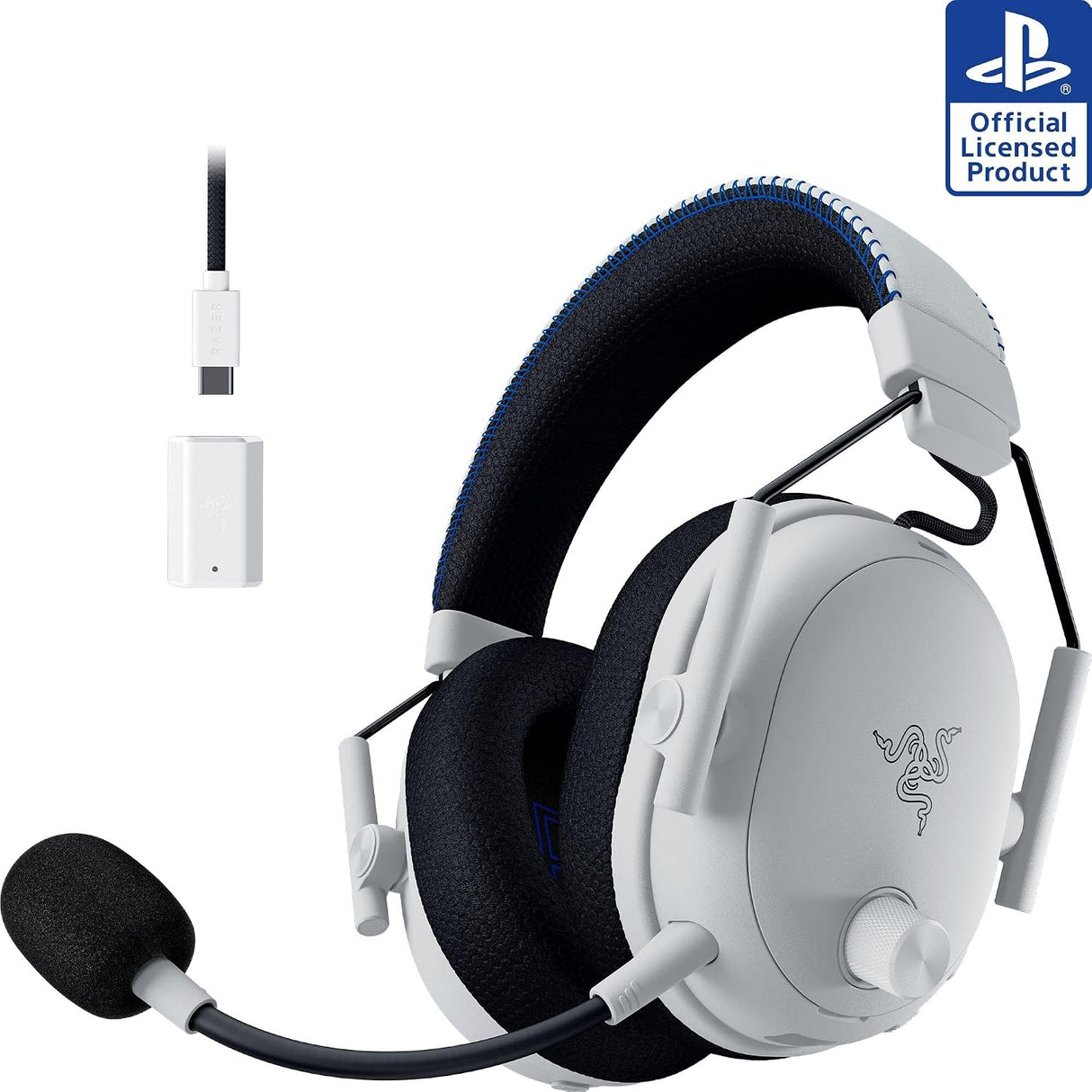 سماعة الألعاب رايزر بلاك شارك V3 برو لجهاز بلاي ستيشن - أبيض RZ04-05400600-R3G1