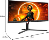 AOC U34G3XM 34" WQHD(3440 x 1440), 144Hz Refresh Rate, 1ms Response Time, VA Flat Gaming Monitor - Black