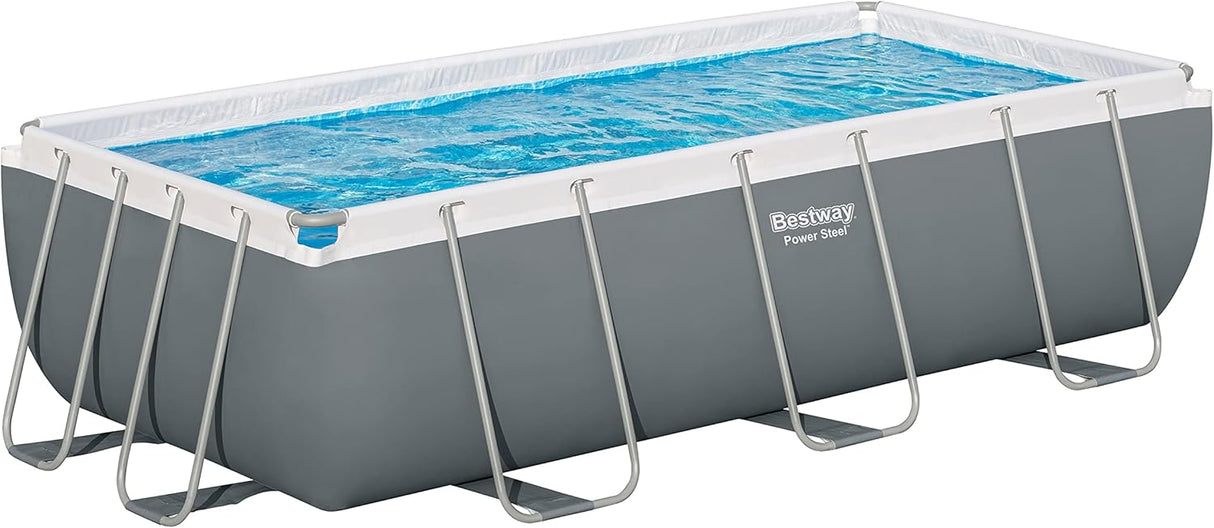 BESTWAY 4.04M X 2.01M X 1.00M RECTANGULAR POOL SET (Pool, Filter Pump(220-240V), Ladder, Chemconnect Dispenser, Compatible with Cartridge 58094(Ⅱ)220-240V)  56441 (Installation Not Included)