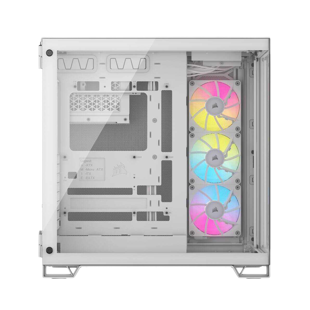 كيس كمبيوتر CORSAIR iCUE LINK 6500X RGB ميد تاور - أبيض