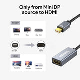 Mowsil Mini DisplayPort to HDMI Adapter – 4K@60Hz, Gold-Plated, Plug & Play for MacBook, PC & TV