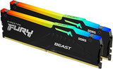 Kingston KF564C32BBEAK2-64 FURY Beast RGB 64GB (2x32GB) 6400MT/s DDR5 CL32 Desktop Memory - Black