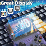 R36S Retro Handheld Video Game Console 3.5 Inch 64GB - Transparent Blue