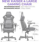 AndaSeat New Kaiser 4 6D Armrest Large Fabric Gaming Chair - Grey