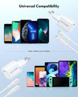 RAVPower RP-PC1037 PD 20W wall charger White UK Version with 3 AC plug white