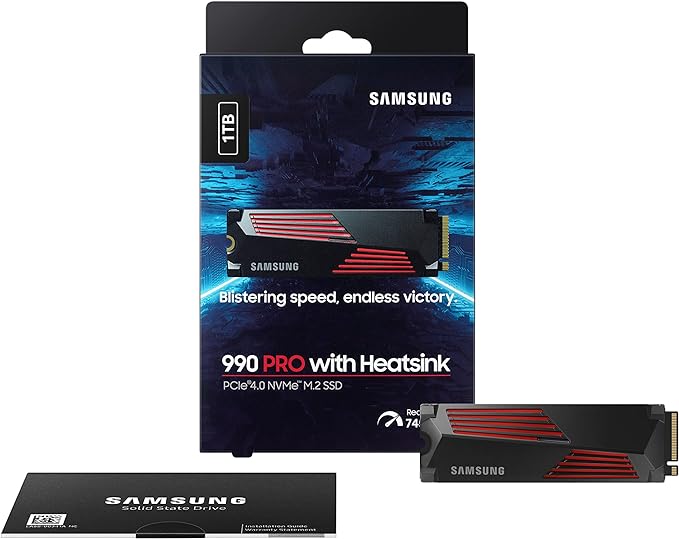 Samsung 990 Pro with heatsink PCle 4.0 NVMe M.2 SSD 1TB