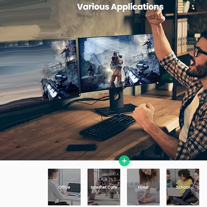 كابل إيثرنت UGREEN Cat8 نحاس خالص مضفّر دائري بقطر 5.5 ملم بطول 1.5 متر – أسود (NW153 – 80430)