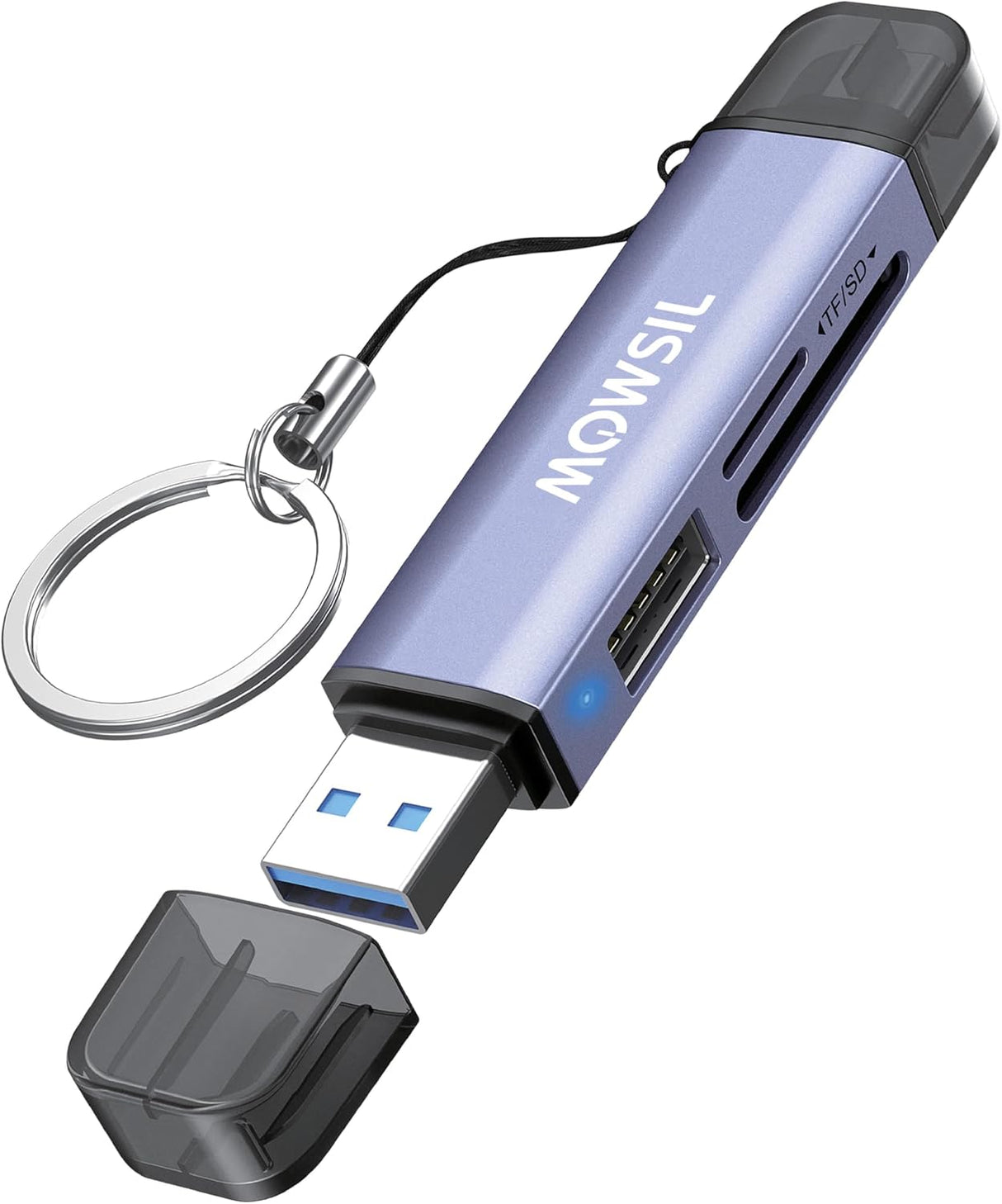 قارئ بطاقات SD متعدد الوظائف من موسيل، يدعم USB 3.0 وUSB-C OTG | محول ثنائي الفتحة بسرعة 5 جيجابت في الثانية لأجهزة Mac وWindows