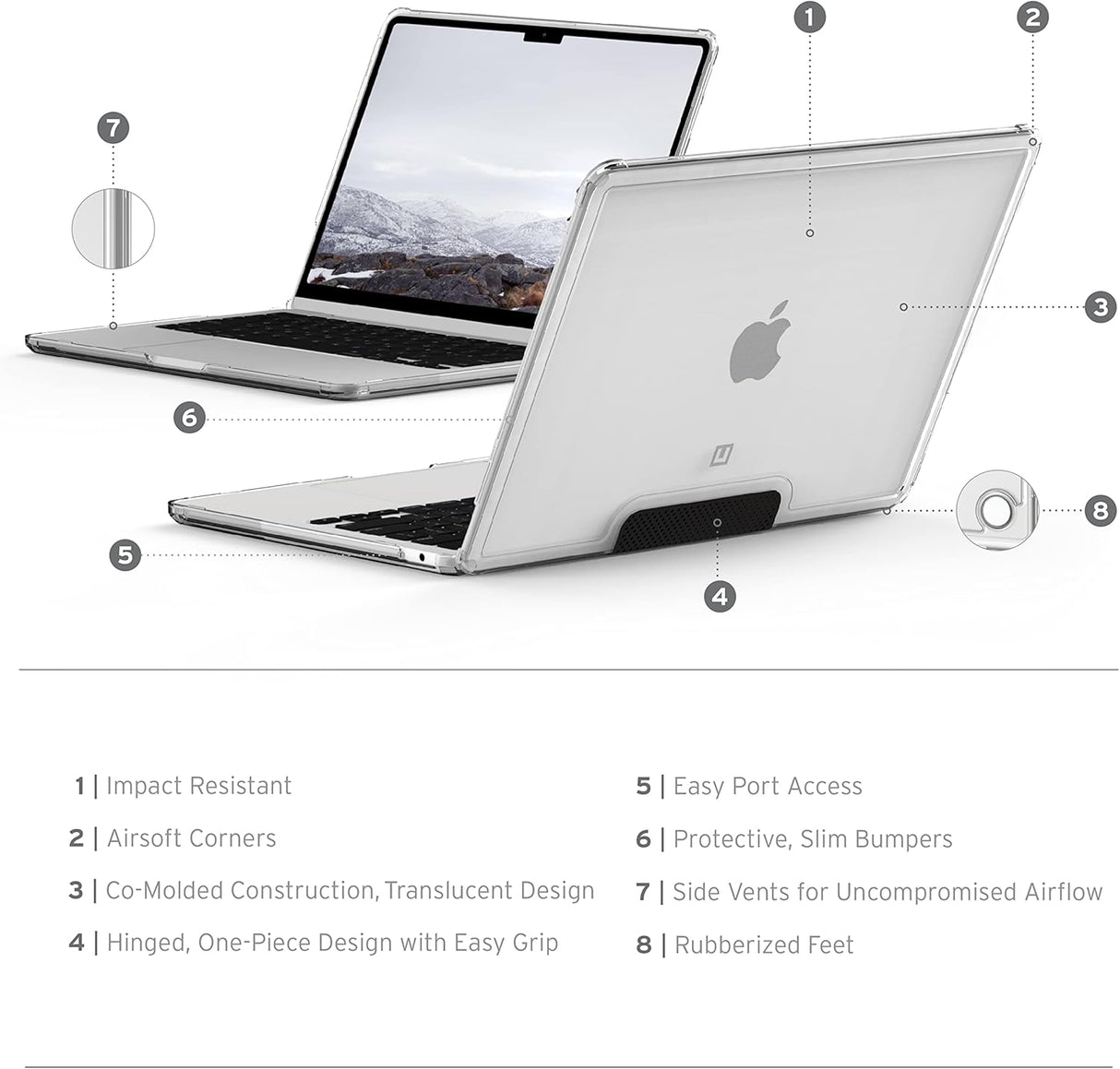 UAG MacBook Air 13" Case  m2/m3/m4/m5 (2022-) Lucent